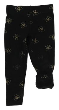 Černé zateplené legíny s mašličkami Primark