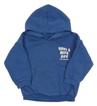 Modrá mikina s nápisom a kapucňou Matalan