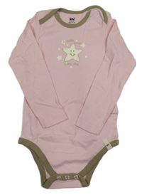 Svetloružová -béžové body s hviezdičkami