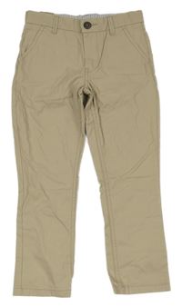 Nové - Béžové plátenné chino nohavice Dunnes