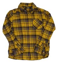 Okrovo-farebná kockovaná flanelová košeľa Next