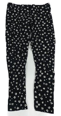 Čierne legíny s kvietkami F&F