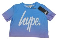 Nové - Modro-fialové crop tričko s logom Hype