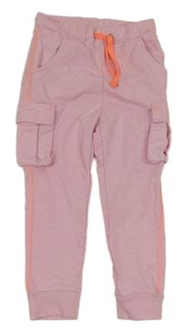 Světlerůžové cargo tepláky Papagino