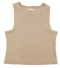 Svetloružový rebrovaný crop top Next