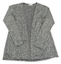 Čierno-biely melírovaný svetrový cardigan H&M