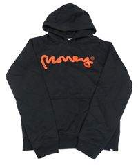 Čierna mikina s logom a kapucňou Money