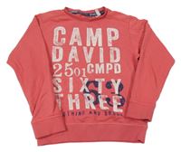 Korálová mikina s nápisom Camp David