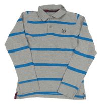 Sivo-modré pruhované polo tričko H&M