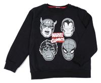 Černá mikina s hrdiny Marvel
