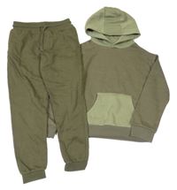 2set - Khaki mikina s klokankou a kapucí + tepláky Primark