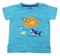 Tyrkysové tričko s mořskými živočichy Bubble Gum