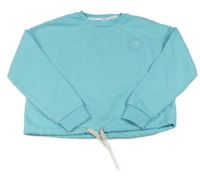 Azurová crop mikina so znakom s nápismi zn. M&S