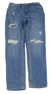 Modré slim fit rifle s prošoupáním H&M