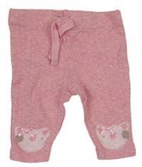 Ružové melírované bodkovaná é tepláky s kočičkami Next