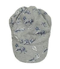 Šedá melírovaná kšiltovka s tygry H&M