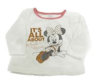 Bielo-ružová zamatová mikina s Minnie C&A