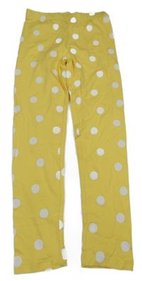 Žlto-biele bodkovaná é legíny YIGGA