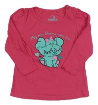 Tmavoružové tričko s psíkom lupilu