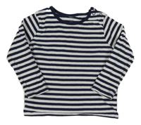 Tmavomodro-bílé pruhované triko F&F