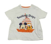 Bílé tričko s Mickey a Plutem Disney