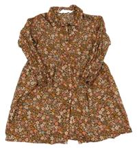 Hnedé kvietkovane prepínaci šaty H&M