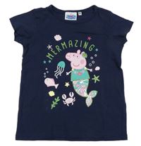 Tmavomodré tričko s Peppa Pig 