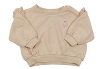 Světlepudrová oversize mikina s jahůdkou a volánikmi M&S