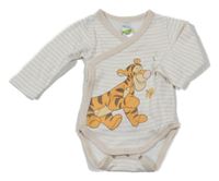 Bílo-světlebéžové pruhované zavinovací body s Tygrem C&A