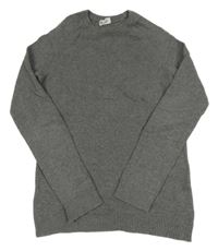 Sivý melírovaný rebrovaný sveter H&M