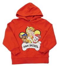 Červená mikina s PAW PATROL a kapucňou nickelodeon