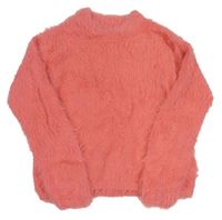 Ružový chlpatý crop sveter zn. H&M