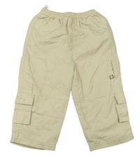 Béžové plátenné nohavice s nápismi C&A