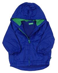 Zafírová šušťáková jarná bunda s kapucňou Benetton