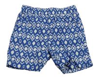 Modré vzorované plátenné kraťasy zn. Primark