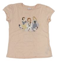 Svetloružové tričko s Disney princeznami zn. Disney