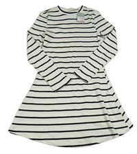 Nové - Černo-bílé pruhované žebrované šaty Primark