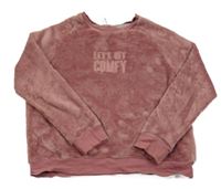 Staroružová chlpatá mikina s nápisom zn. Yigga