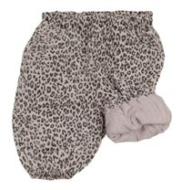 Svetloružové menšestrové podšité nohavice s leopardím vzorom