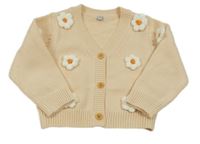 Béžový prepínaci sveter s kvetinami