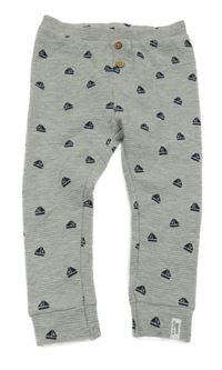 Šedé melírované žebrované tepláky s loďkami Topomini