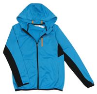 Azurovo-černá sportovní propínací mikina s kapucí Energetics