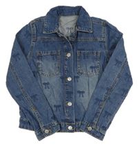 Modrá rifľová bunda s mašľami George