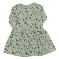 Světlezelené květované bavlněné šaty Cool Club