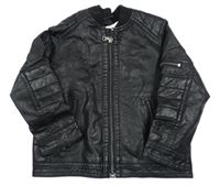 Černá koženková podšitá bunda H&M