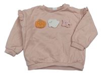 Ružová mikina s tekvicou a duchy F&F