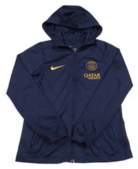 Tmavomodrá fotbalová propínací funkční mikina s kapucí - Paris Saint Germain Nike
