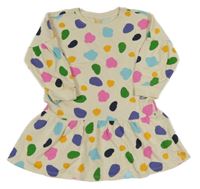 Krémové vzorované teplákové šaty TCM