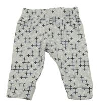 Sivé melírované vzorované ľahké tepláky Pekkle