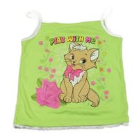 Limetkový top s mačkou